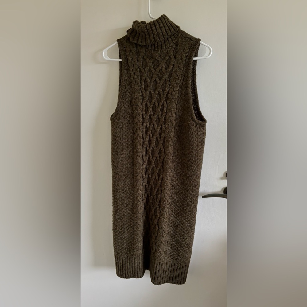 American Eagle AE sleeveless knit sweater dress turtleneck green size XL fall - Picture 2 of 5